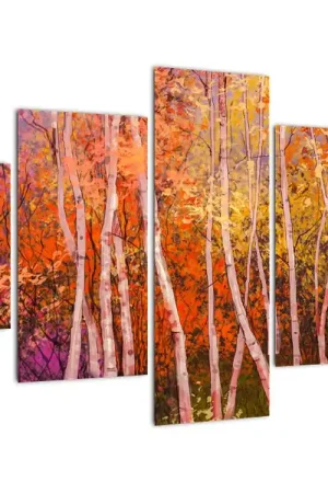 Schilderij - Kleurrijk bos Premium