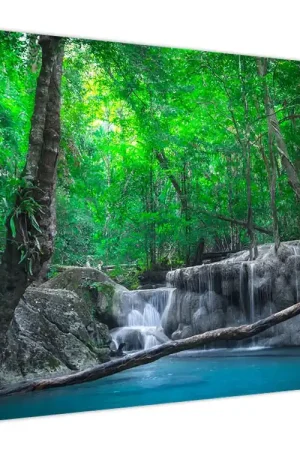 Schilderij - Erawan waterval, Kanchanaburi, Thailand Autentyczny