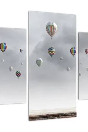 Tylko dziś Schilderij - Heteluchballonnen boven een bakstenen muur