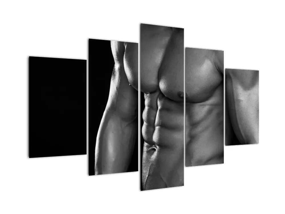 Schilderij - Zwart-wit mannelijk lichaam Zamów teraz