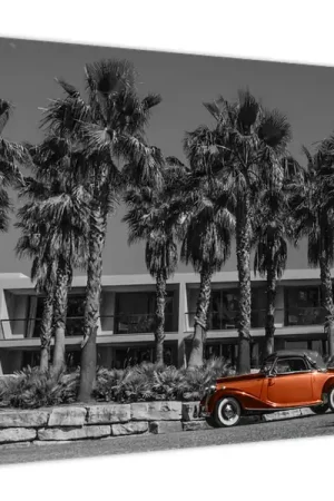 Schilderij - Rode retro auto Oryginalny