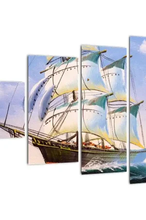 Darmowa dostawa Schilderij - Schip op golven