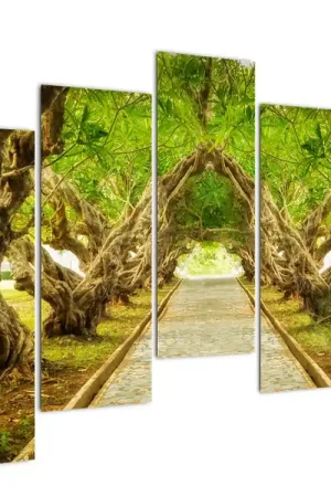 Tani Schilderij - Groene tunnel van plumeria´s