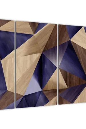 Schilderij - 3D houten driehoeken Tani