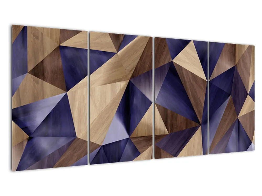 Schilderij - 3D houten driehoeken Tani
