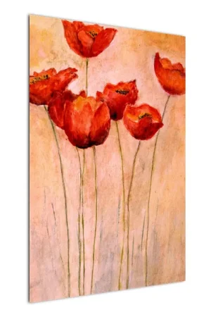 Schilderij - Rode tulpen Bezpieczna płatność