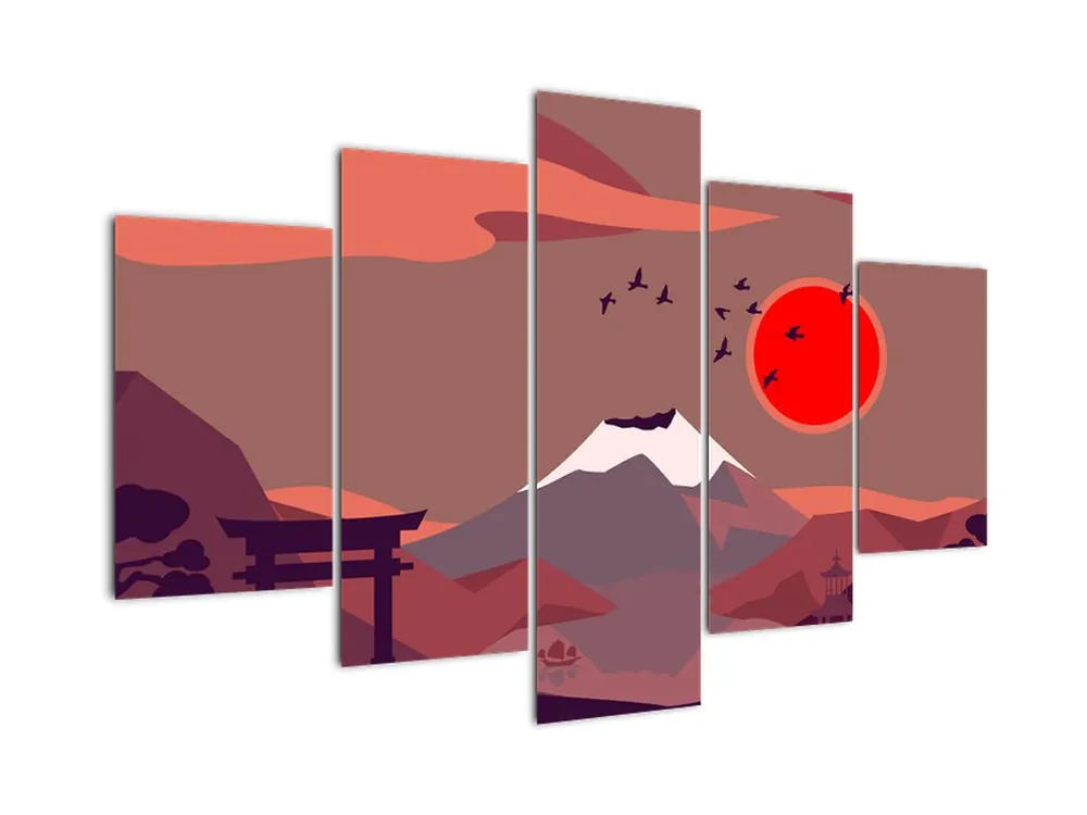 Kup teraz Schilderij - Tekening van de berg Fuji