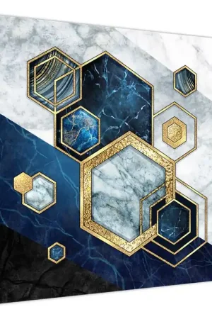 Schilderij - Marmeren hexagonnen Bezpieczna płatność