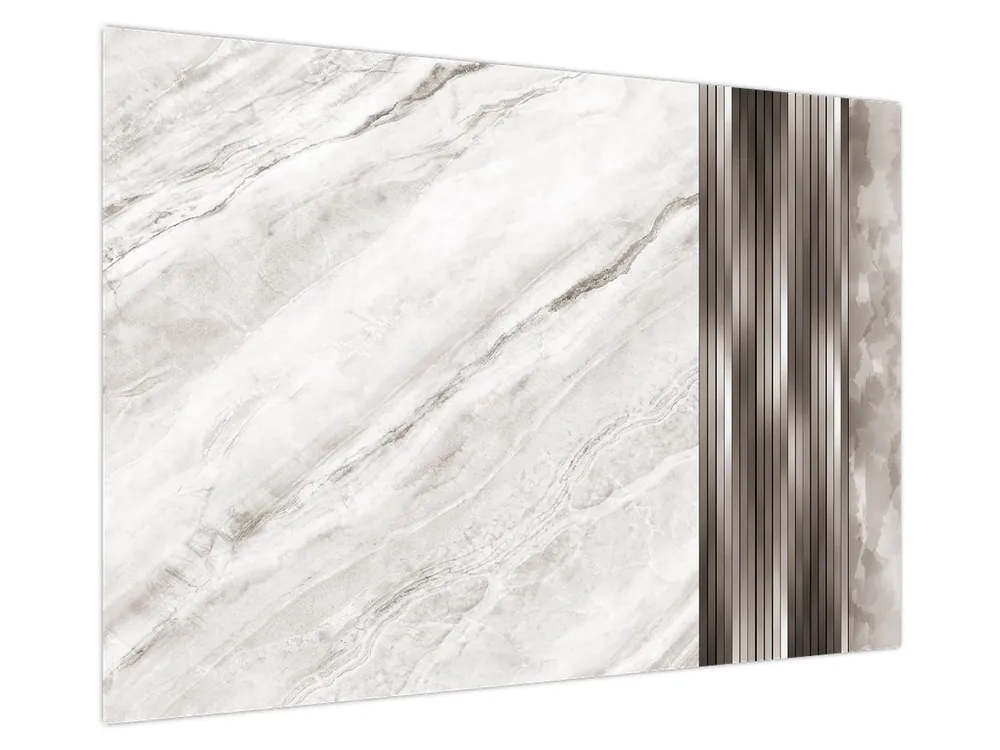 Oryginalny Schilderij - Marmer met zilveren lijnen