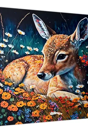 Schilderij - Geverfd hert Wysoka jakość