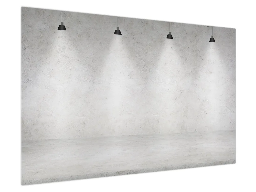 Promocja Schilderij - Betonnen muur met verlichting