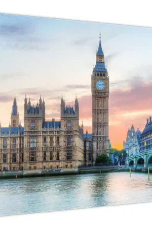 Schilderij - Londen in pastelkleuren Premium