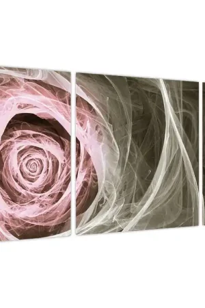 Schilderij - Abstract roos lichtroze Rabat