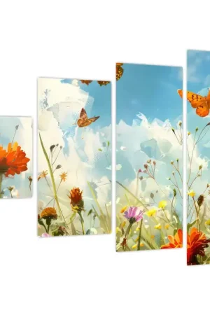 Schilderij - Vlinders in de zomerweide Nowość