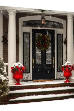 Darmowa dostawa Schilderij - Kerstversierd huis