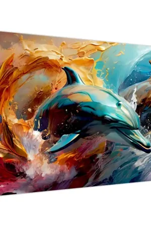 Schilderij - Dolfijn schilderen Tani