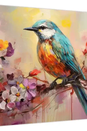 Schilderij - Schilderij van een vogel Oryginalny