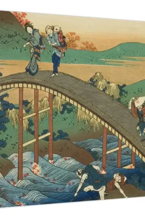 Wysoka jakość Schilderij - Katsushika Hokusai, Ariwara no Narihirafrom the series One Hundred, Poems Explained by the Nurse (Hyakunin isshu uba ga etoki), reproduct