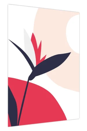 Schilderij - Roze bloemenabstractie N⁰1 Promocja