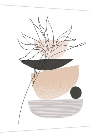 Schilderij - Lijntekening bloemen N⁰1 Bezpieczna płatność