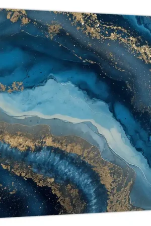 Schilderij - Blauwe marmeren abstractie Oryginalny