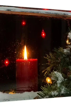 Szybka dostawa Schilderij - Gloeiende kerstkaars