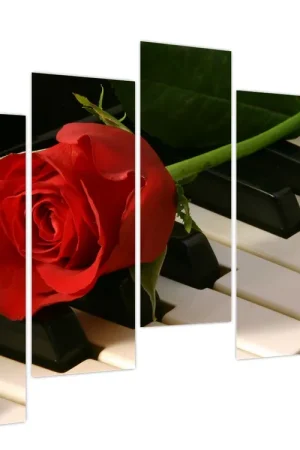 Popularny Schilderij - Piano en rozen