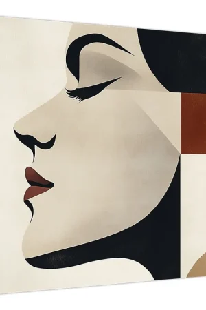 Schilderij - Vrouw in profiel Zwrot pieniędzy