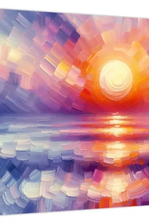 Zwrot pieniędzy Schilderij - Kleurrijke artistieke zonsondergang