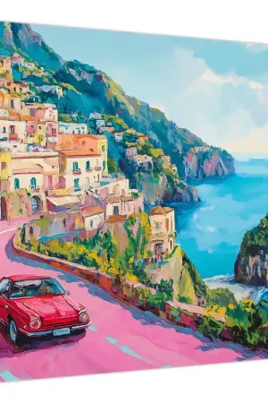 Schilderij - Roze kustweg Darmowa dostawa