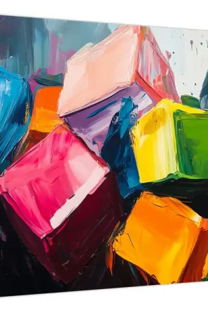 Premium Schilderij - Gekleurde kubussen