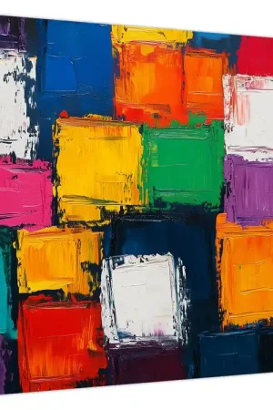 Schilderij - Schilderij met gekleurde vierkanten Oferta limitowana