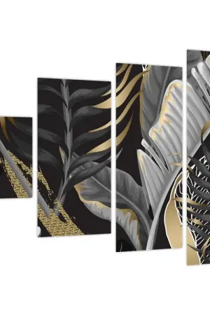 Schilderij - Gouden jungle Zamów teraz