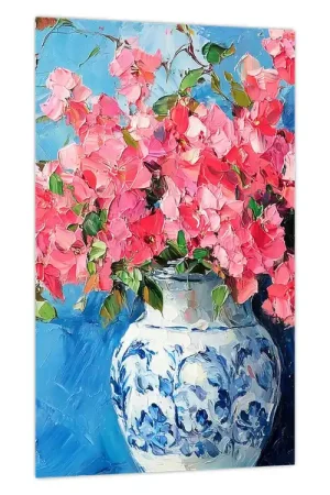 Schilderij - Vaas met roze bloemen Ostatnia szansa