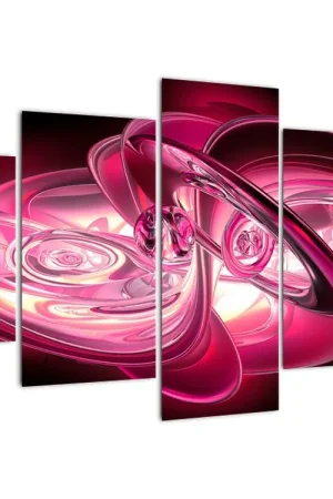 Schilderij - Roze fractalen Autentyczny