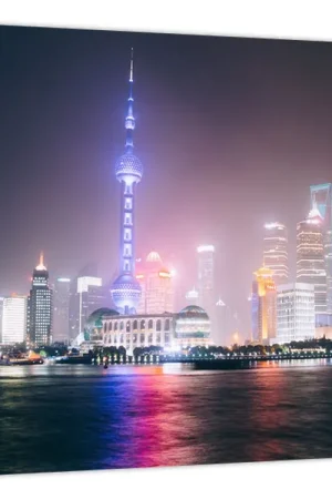 Schilderij - Shanghai bij nacht Ostatnia szansa