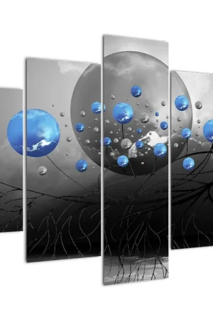 Niska cena Schilderij - Blauwe abstracte ballen