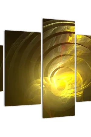 Oryginalny Schilderij - Gele abstracte spiraal