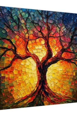 Schilderij - Levensboom in mozaïek Oferta limitowana