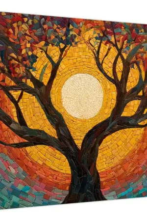 Schilderij - Zon in de kroon van de levensboom Ostatnia szansa