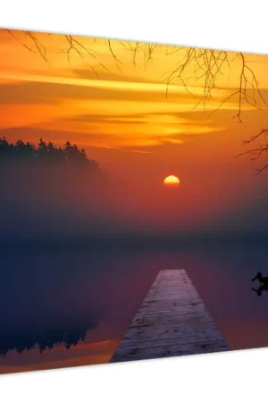 Szybka dostawa Schilderij - Brug bij zonsondergang