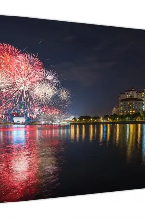 Promocja Schilderij - Vuurwerk in Singapore