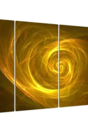 Oryginalny Schilderij - Gele abstracte spiraal