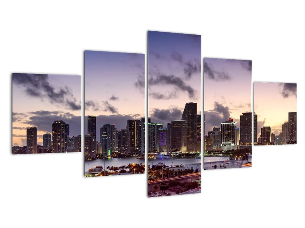 Rabat Schilderij - Grote stad met wolkenkrabbers