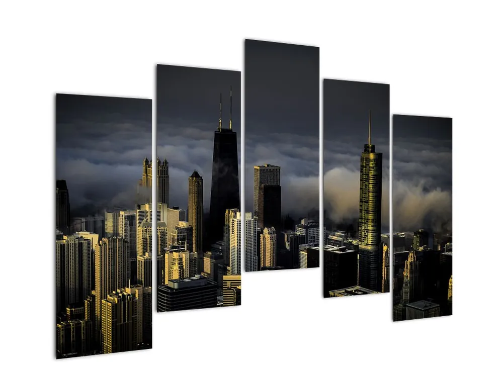 Zwrot pieniędzy Schilderij - Stad in de wolken