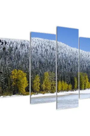 Schilderij - Besneeuwde bergen in de winter Promocja