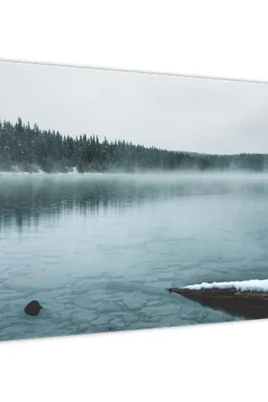 Schilderij - Dichtgevroren meer in het verre noorden Ekspresowa dostawa