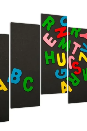 Schilderij - Bonte letters Tylko dziś