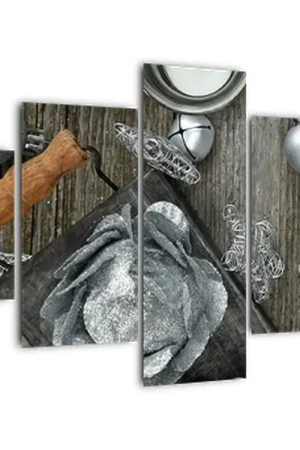 Schilderij - Zilveren kerstdecoraties Darmowa dostawa