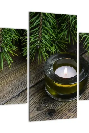 Schilderij - Kerstkaars Wysoka jakość